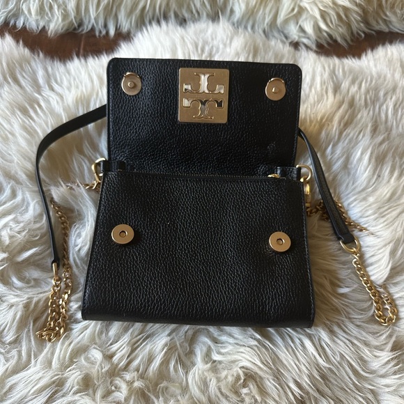 Tory Burch Britten purse bag chain wallet black leather new with tags! - Picture 3 of 14